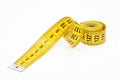 Measured tape of yellow color Royalty Free Stock Photo