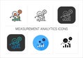 Measurement analytics icons set