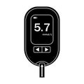 Measurement of blood glucose by the device black icon isolated vector illustration Royalty Free Stock Photo