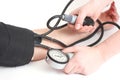 Measurement of a blood pressure Royalty Free Stock Photo