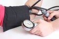 Measurement of a blood pressure Royalty Free Stock Photo