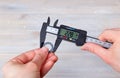 Measurement with electronic caliper