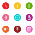 Measurement icons set, flat style Royalty Free Stock Photo