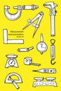 Measurement instrumentation hand-drawn vector set