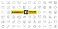 Measurement Line Icon Vector Set. A Collection Of 61 Thin Line Editable Stroke Icons Featuring Tools For Size, Distance Royalty Free Stock Photo