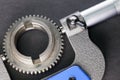 Measurement parameters of gears, details by digital micrometer