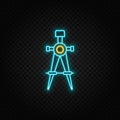 measurement precision ,building. Blue and yellow neon vector icon