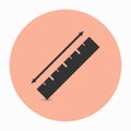 Measurement ruler icon with arrow