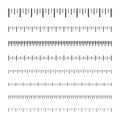 Measurement scale with black marks. Ruler scale for distance and weight, temperature and speed. Calibration scale Royalty Free Stock Photo