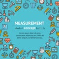 Measurement Signs Round Design Template Line Icon Concept. Vector