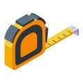 Measurement tape icon isometric vector. Worker drywall