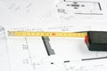 Measurement tool over blueprints