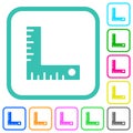 measurement tool solid vivid colored flat icons