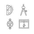 Measurement tools linear icons set Royalty Free Stock Photo