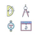 Measurement tools RGB color icons set Royalty Free Stock Photo
