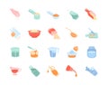 Measures of cooking icons set