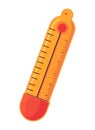 measures temperature with metal thermometer drop