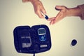Measuring blood sugar with a glucometer at home