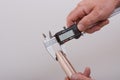 Measuring with calipers Royalty Free Stock Photo