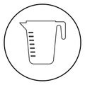 Measuring capacity cup icon black color in circle round