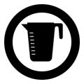 Measuring capacity cup icon black color in circle round
