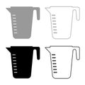 Measuring capacity cup icon set grey black color