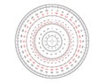 Measuring circle scale. Level indicator, measurement acceleration, circular meter, round meter