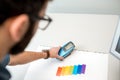Measuring color with spectrometer tool Royalty Free Stock Photo