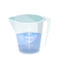 Measuring cup, beaker flat vector illustration