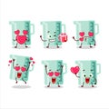 Measuring cup cartoon character with love cute emoticon