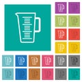 Misty weather square flat multi colored icons
