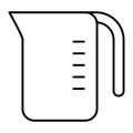 Measuring cup thin line icon. Measuring jug vector illustration isolated on white. Container outline style design Royalty Free Stock Photo