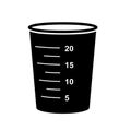 Measuring cup. Vessel for measuring dry or liquid ingredients for cooking or medicine. Tableware simple style detailed logo icon