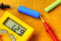 Measuring with digital multimeter Royalty Free Stock Photo