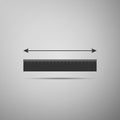 The measuring height and length icon isolated on grey background. Ruler, straightedge, scale symbol Royalty Free Stock Photo
