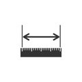 The measuring height and length icon isolated. Ruler, straightedge, scale symbol. Flat design Royalty Free Stock Photo