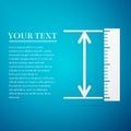 The measuring height and length icon. Ruler, straightedge, scale symbol flat icon on blue background Royalty Free Stock Photo