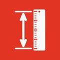 The measuring height and length icon. Ruler, straightedge, scale symbol. Flat Royalty Free Stock Photo