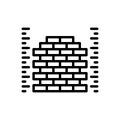 Black line icon for Measuring, averaging and wall