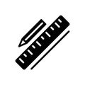 Black solid icon for Measuring, calibrating and ruler Royalty Free Stock Photo