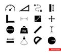 Measuring icons set of color types. Isolated vector sign symbols. Icon pack