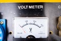 Measuring instrument mechanical voltmeter close up
