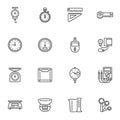 Measuring instruments line icons set