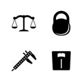 Measuring Instruments. Simple Related Vector Icons