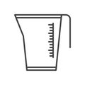 Measuring Jug, cup line icon, outline vector sign, linear style pictogram isolated on white. Royalty Free Stock Photo