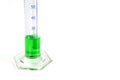 Measuring lab glass with green liquid Royalty Free Stock Photo