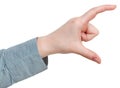 Measuring of large size - hand gesture Royalty Free Stock Photo