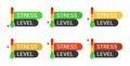 Measuring the level of stress. Set of icons with different indicators