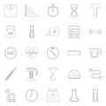 Measuring line icons on white background