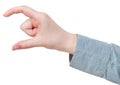 Measuring of medium size - hand gesture